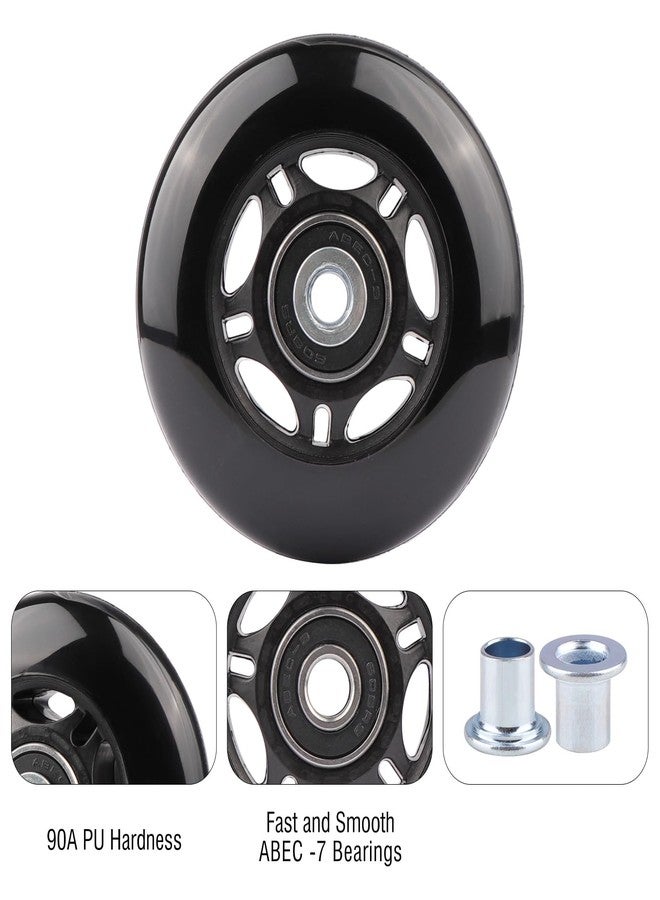 WHEELGOO 2-Pack PU Luggage Suitcase Replacement Wheels Repair Kit w/ABEC-7 Bearings and 6mm Axles for Trolley Carry-on Roller Travel Bag (70 * 24mm) - Image 3