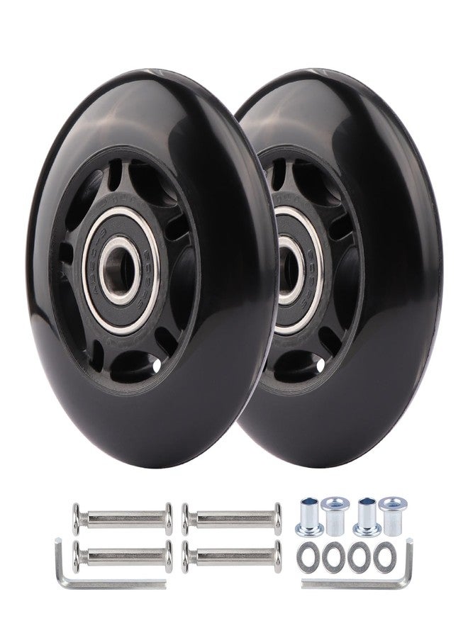 WHEELGOO 2-Pack PU Luggage Suitcase Replacement Wheels Repair Kit w/ABEC-7 Bearings and 6mm Axles for Trolley Carry-on Roller Travel Bag (70 * 24mm) - Image 1
