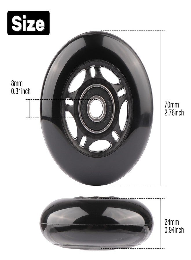 WHEELGOO 2-Pack PU Luggage Suitcase Replacement Wheels Repair Kit w/ABEC-7 Bearings and 6mm Axles for Trolley Carry-on Roller Travel Bag (70 * 24mm) - Image 2