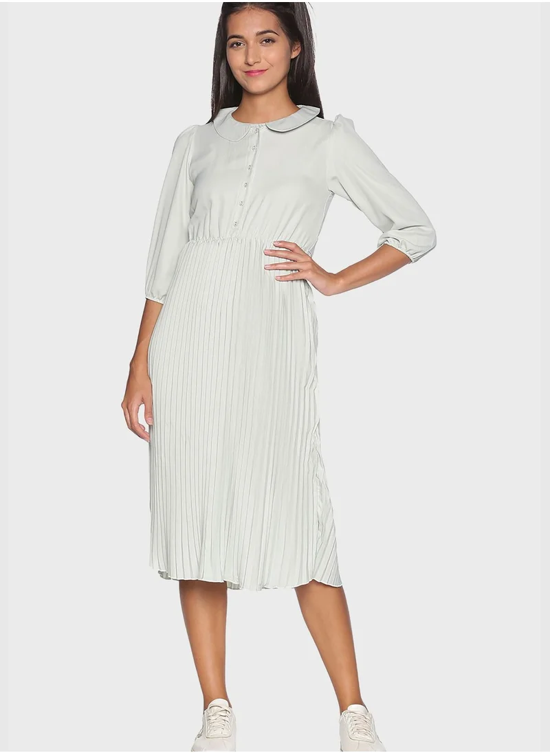 Campus Sutra Pleated Midi Dress