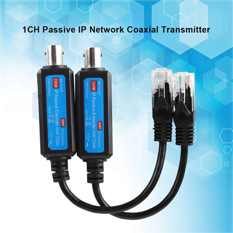 IP Network Coaxial Transmitter And Receiver 1 Pair 10 100Mbps 1CH Passive For NVR Surveillance - Image 5