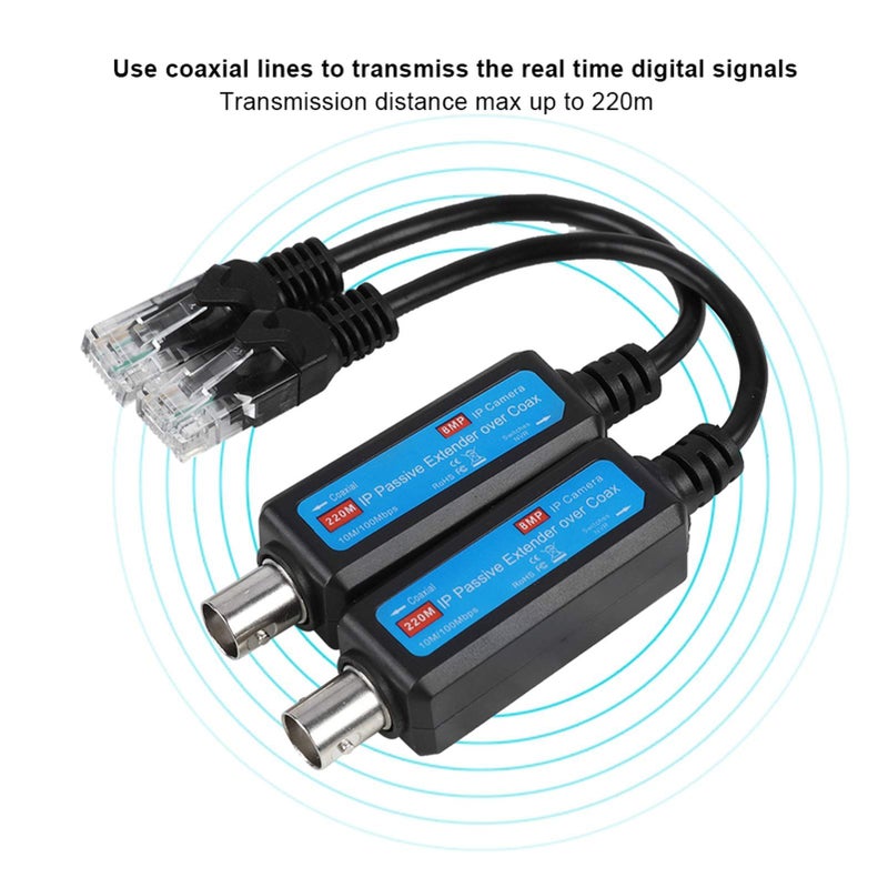 IP Network Coaxial Transmitter And Receiver 1 Pair 10 100Mbps 1CH Passive For NVR Surveillance - Image 4