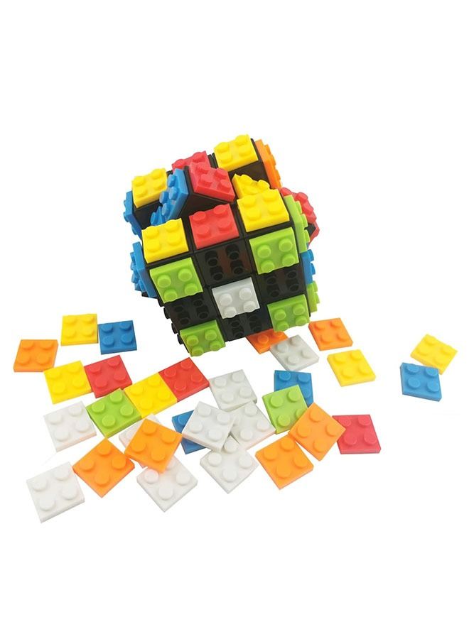 انت سرعة ماجيك كيوب 3x3 ، لغز الدماغ دعابة ماجيك كيوب مع قاعدة مكعب الطوب ، دعابة اللغز والطوب اللعب للأطفال الكبار الأولاد البنات هدية متوافقة مع ليغو - Image 4