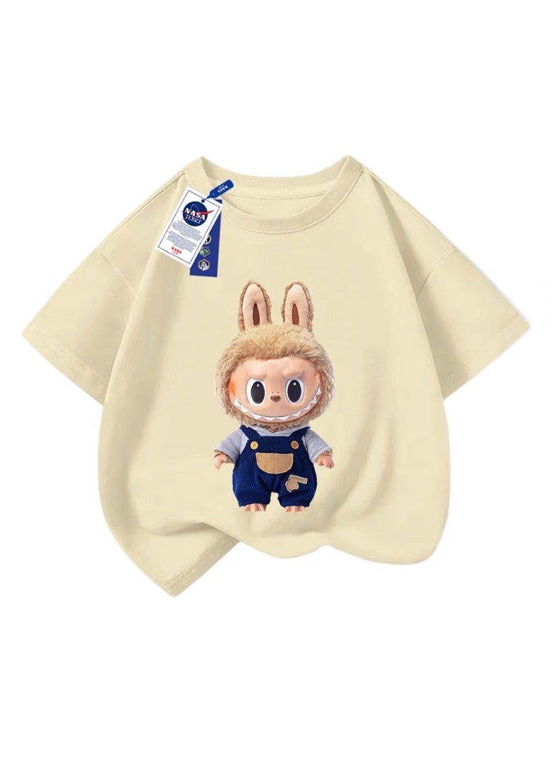 general Stylish Cartoon Labubu Summer T-Shirt Cotton Round Neck Short Sleeve - Image 1