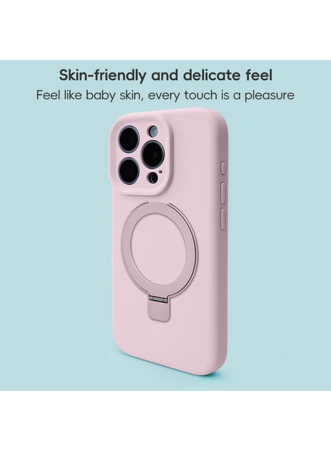 S-TOP Case For iPhone 12 Precision Hole Liquid Silicone MagSafe Metal Ring Holder Phone Case - Image 5