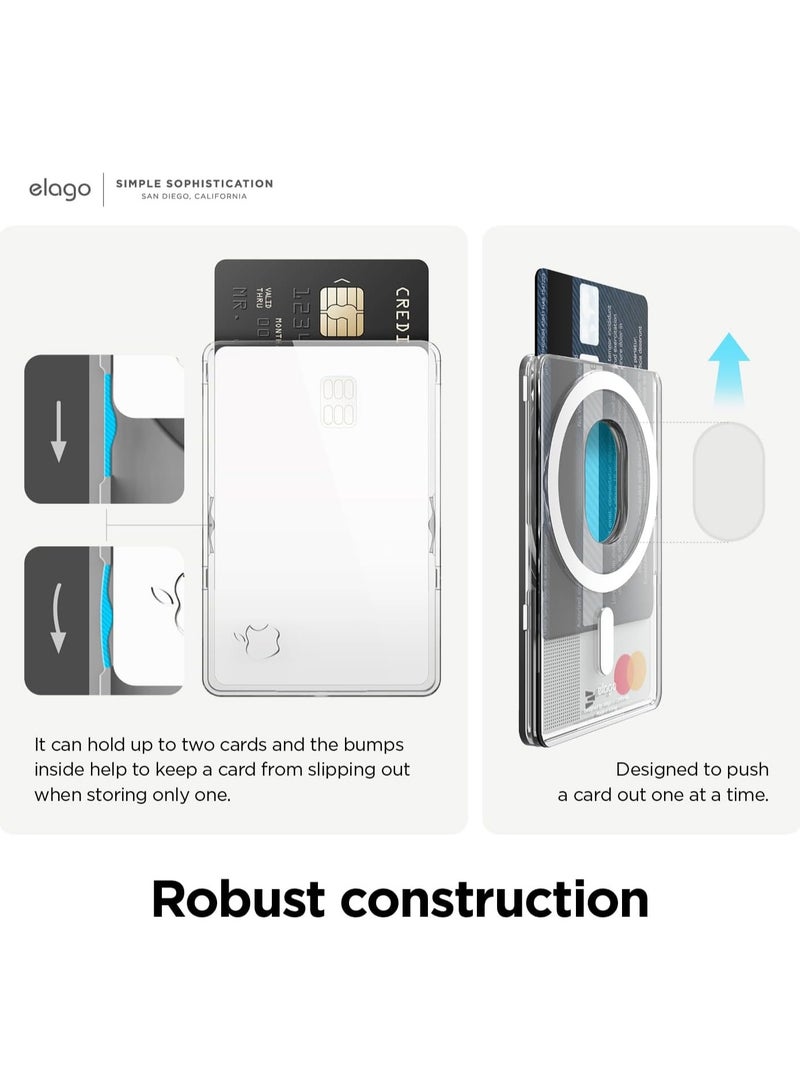 Elago Clear Magnetic 2 Card Slot Holder Compatible with MagSafe compatible cases and iPhone 16/15/14/13/12 Series Wallet - Black - Image 5