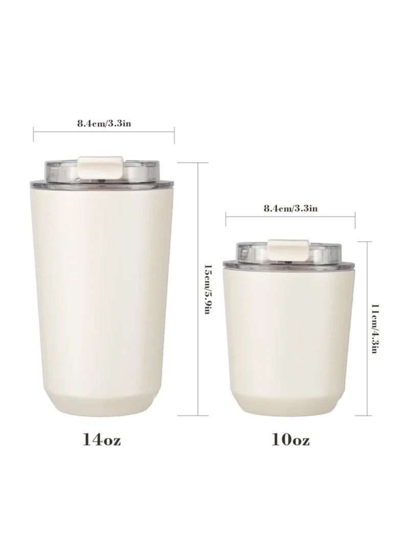 Stainless Insulated Tumblers with Lid, Vacuum Insulated Travel Mug Water Coffee Cup, Leak Proof Reusable Double Walled Coffee Tumbler for Iced and Hot Drinks (250ml, White) - Image 2
