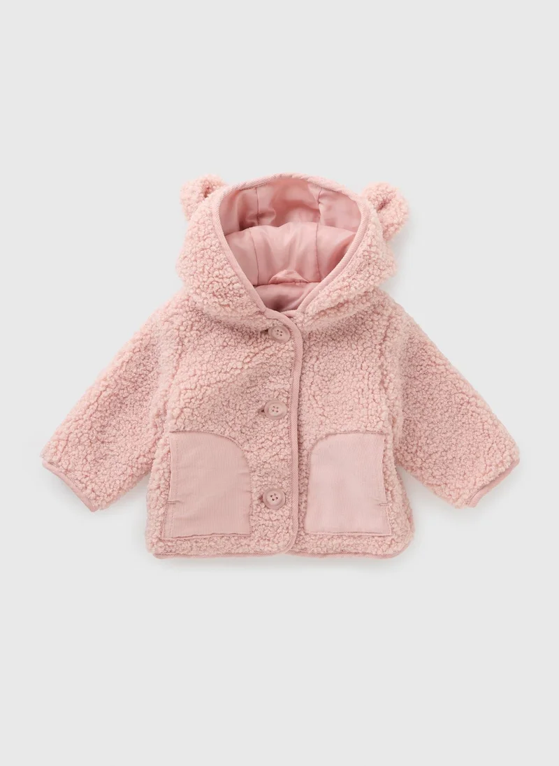 ماتلان Baby Pink Borg Jacket