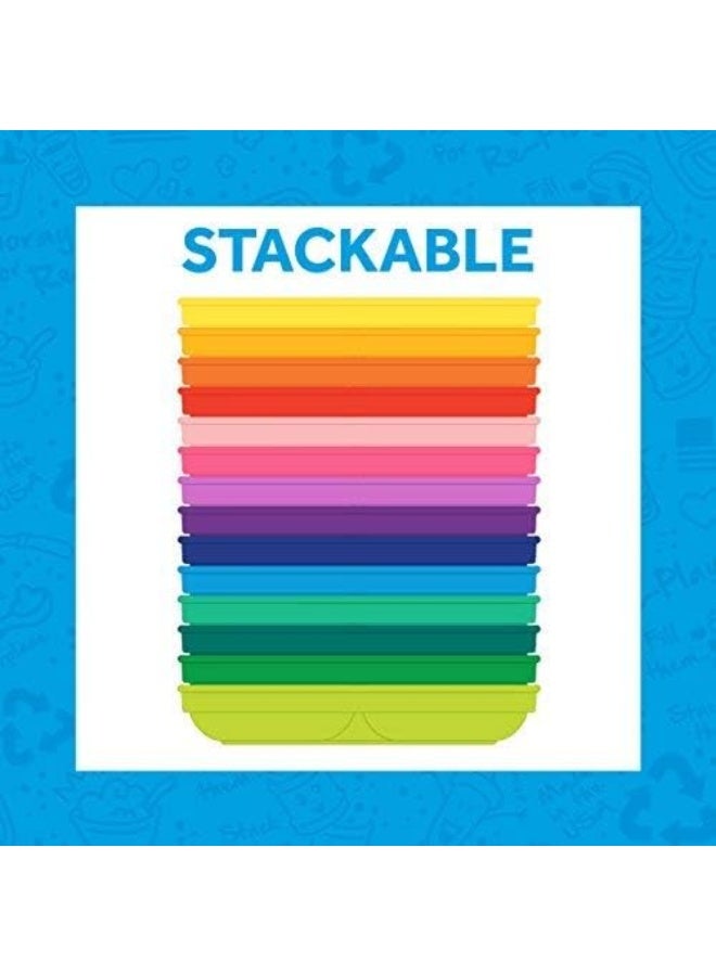 Replay Re Play Made in the USA Dinnerware Set - 3pk Divided Plates with matching Utensils - Sky Blue, Aqua, Lime Green (Under the Sea) - Image 5