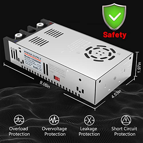 IMAYCC 110V AC to 12V DC Converter Power Supply 12V DC Switch Transformer for LED Strip, LCD Monitor, CCTV, Radio,Car Stereo and Diesel Heater 50A 600W - Image 5