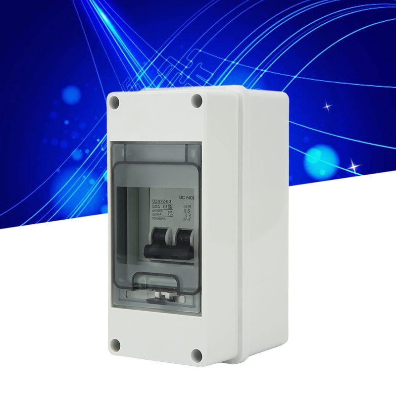 klarako DC Miniature Circuit Breaker, Current Isolator, 2P 50A 1000V Disconnecting Switch, Overload Protection Air Switch, IP65 Waterproof, for Solar PV System - Image 4