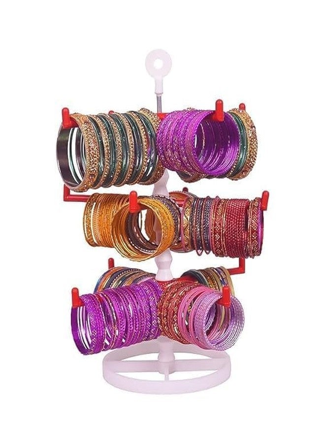 Ewings 12 Branches Rotating Bangle Organizer Stand | Tree Shaped Plastic Bangle Holder for Dressing Table | Lightweight & Modern (1 Piece) - Image 2