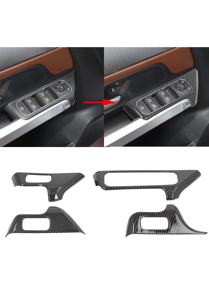 GGOOT Window Switch Cover Trim Fit for Benz B Class GLB X247 2020+, 4Pcs Carbon Fiber Style Window Lift Switch Frame Sticker Cover Trim Replacement - Image 5