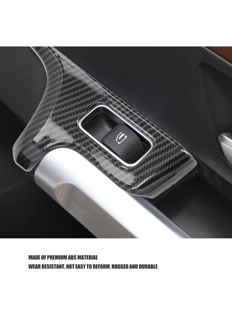 GGOOT Window Switch Cover Trim Fit for Benz B Class GLB X247 2020+, 4Pcs Carbon Fiber Style Window Lift Switch Frame Sticker Cover Trim Replacement - Image 3