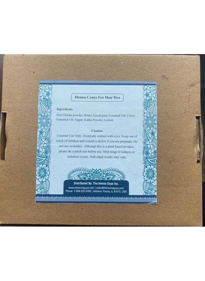 The Henna Guys The Henna Guys 100% Natural Ready to Use Henna Cones For Redish Brown Hair Dye - Perfect for Spot hair coloring 6 Pack.  - Image 3