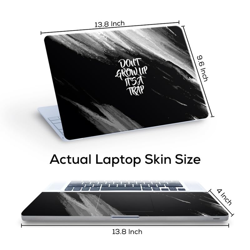 Galaxsia Don't Grow Up Top+Wrist Pad Vinyl Laptop Skin/Sticker/Cover for 14 Inches Laptops Laminated-Removable-HD Quality Compatible for Hp-Dell-Sony-Lenovo-Asus etc.(13.8x9.6 Inches) - Image 3