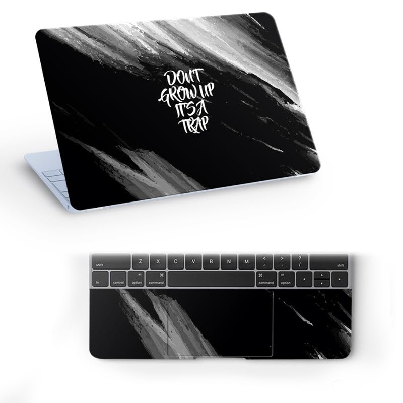 Galaxsia Don't Grow Up Top+Wrist Pad Vinyl Laptop Skin/Sticker/Cover for 14 Inches Laptops Laminated-Removable-HD Quality Compatible for Hp-Dell-Sony-Lenovo-Asus etc.(13.8x9.6 Inches) - Image 1