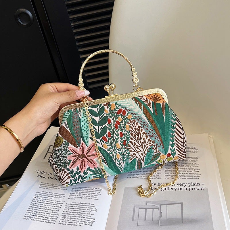 2023 New Buckle Chinese Style Evening Bag Portable Shoulder Crossbody All-Match Fashion Bag Embroidered High-End Women'S Bag - Image 4
