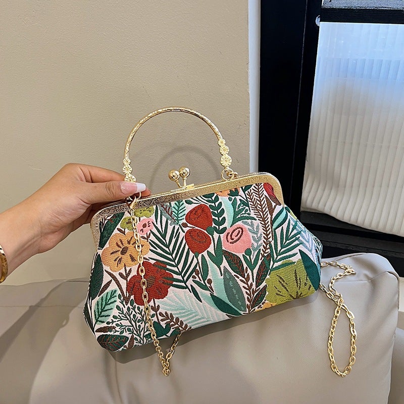 2023 New Buckle Chinese Style Evening Bag Portable Shoulder Crossbody All-Match Fashion Bag Embroidered High-End Women'S Bag - Image 2