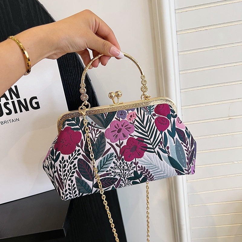 2023 New Buckle Chinese Style Evening Bag Portable Shoulder Crossbody All-Match Fashion Bag Embroidered High-End Women'S Bag - Image 3