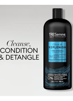 TRESemmé TRESemmé 3-in-1 Shampoo, Conditioner & Detangler Cleanse, Moisturize & Detangle with Vitamin C & Green Tea, 28 fl oz (828 ml)  - Image 2