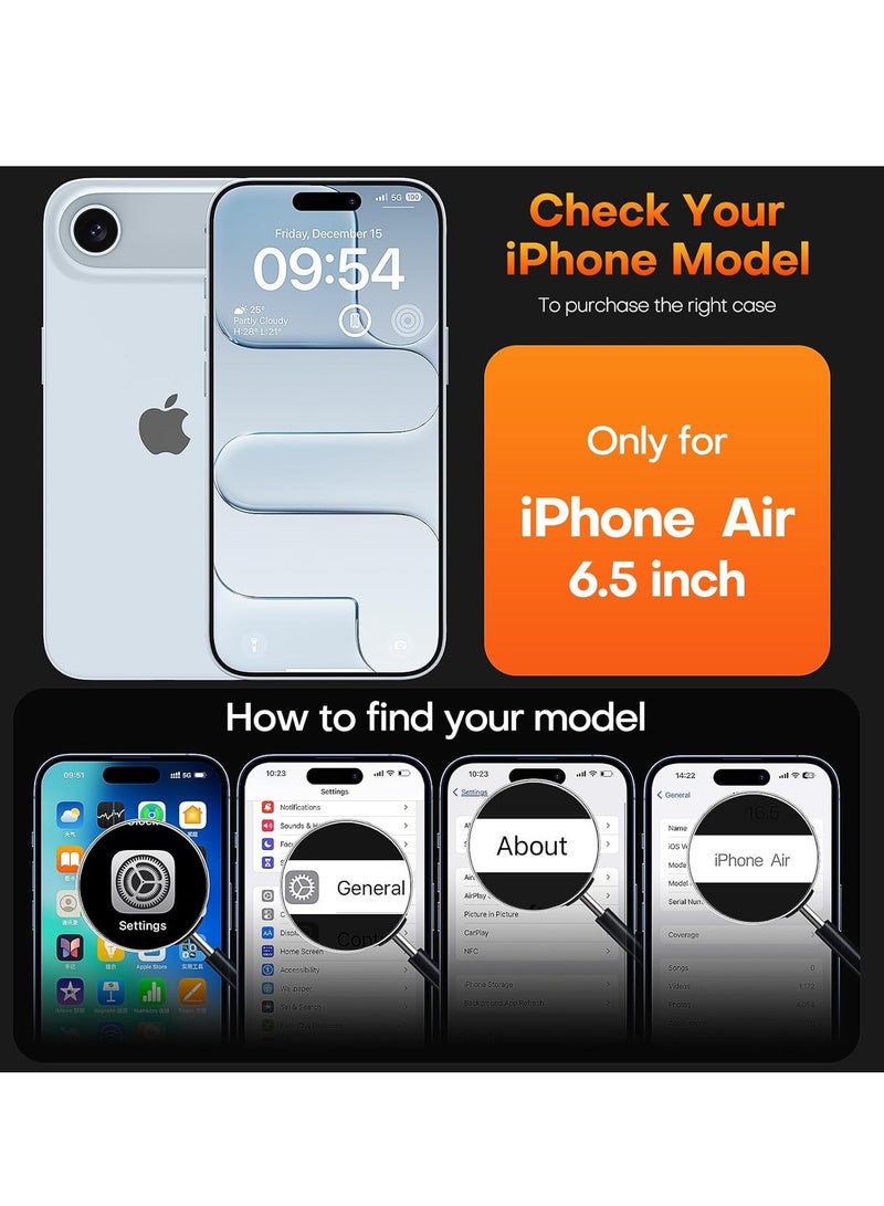 iPhone 17 Air Case Crystal Clear Non-Yellowing Cover For iPhone 17 Air Shockproof Anti-Scratch Slim Transparent Case for iPhone 17 Air 6.3 inch - Image 2