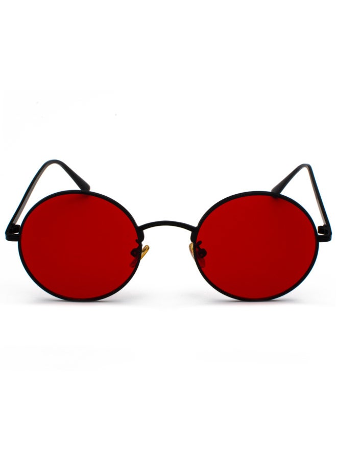 Generic - New gold round metal frame sunglasses men retro  summer style women red lens sun glasses unisex yellow pink black-Lenses Color:Gold with Red-Frame Color:other - Image 1