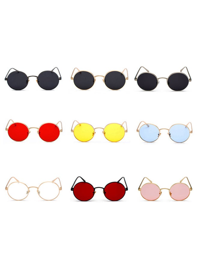 Generic - New gold round metal frame sunglasses men retro  summer style women red lens sun glasses unisex yellow pink black-Lenses Color:Gold with Red-Frame Color:other - Image 1