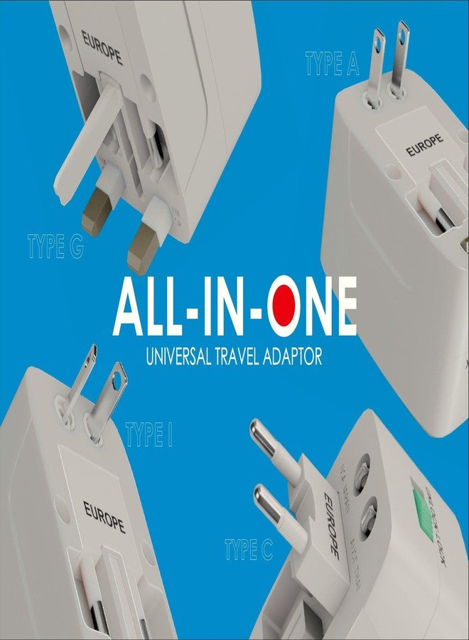 Hawk International Travel Adapter Suitable for All Countries, with Surge Protector, Off White, Universal Multi-Plug, Model: Impulse - Image 3