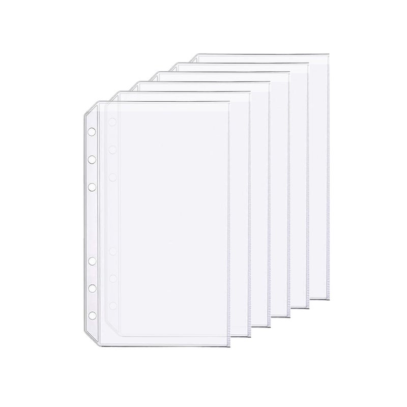 Zelten 6 Pack A6 6 Holes Binder Pockets Plastic Binder Folders Waterproof 6 Holes Holder for Receipt Ticket (Pocket, A6) - Image 1