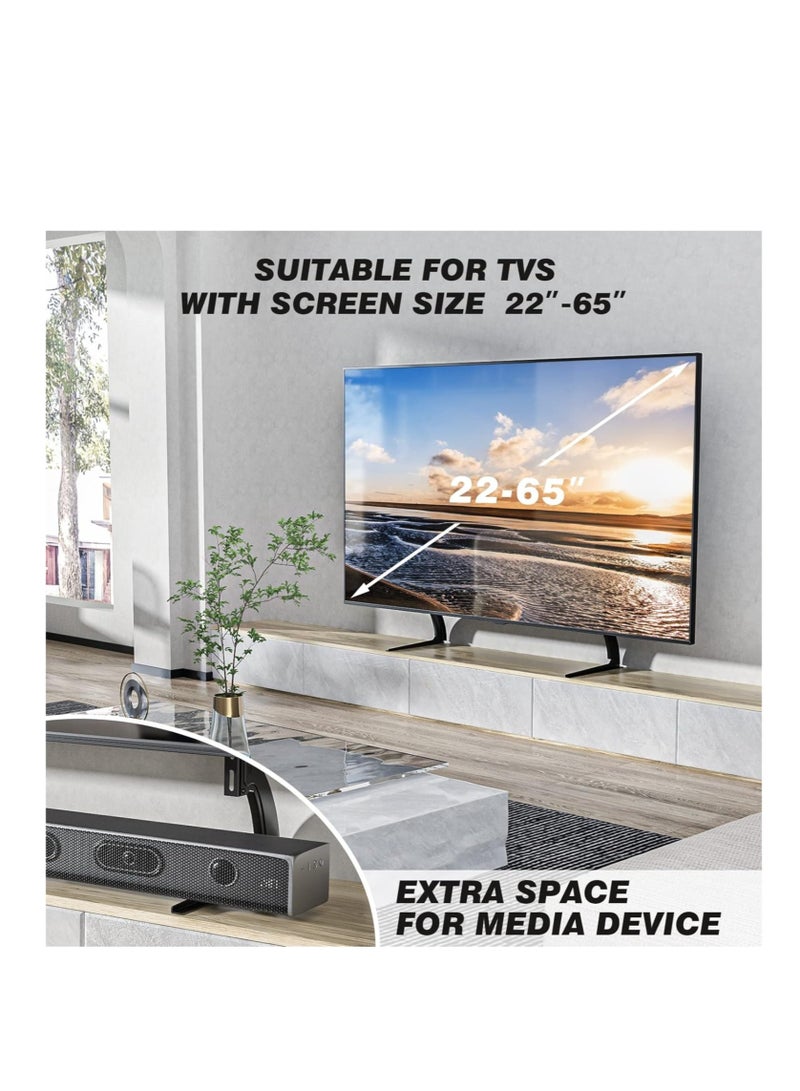 ELTRAZONE "Universal TV Stand Tabletop Mount by 5Rcom: Supports 22 to 65 inch Flat Screen TVs, Adjustable Height, Max 88lbs Capacity, VESA 800 x 500mm - Stable TV Legs for Plasma, LCD, LED Screens" - Image 2