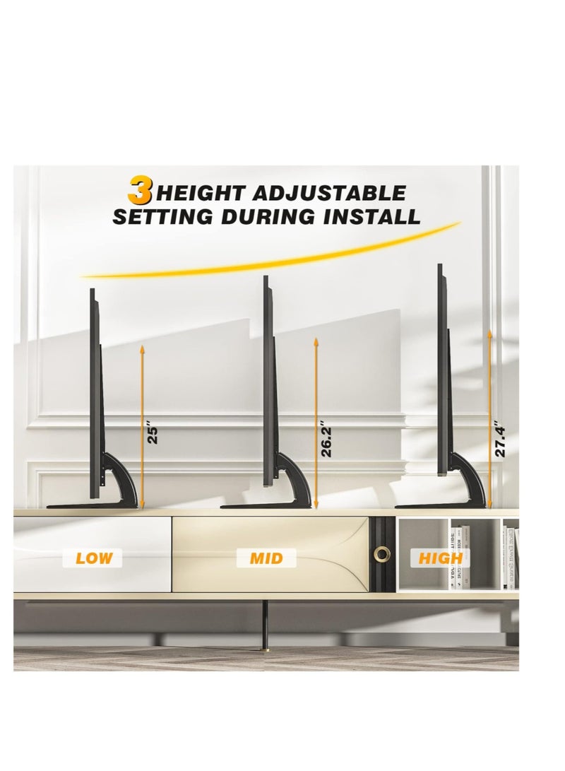 ELTRAZONE "Universal TV Stand Tabletop Mount by 5Rcom: Supports 22 to 65 inch Flat Screen TVs, Adjustable Height, Max 88lbs Capacity, VESA 800 x 500mm - Stable TV Legs for Plasma, LCD, LED Screens" - Image 5