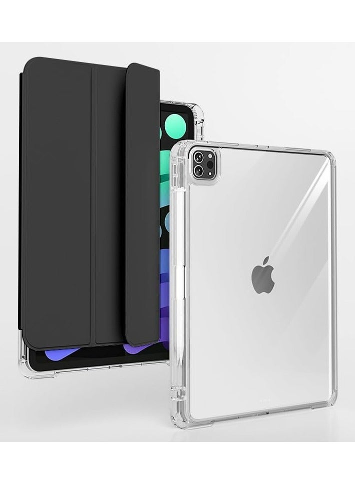 عام حافظة متوافقة مع آي باد برو 11 بوصة 2024 (الجيل 5) ، حافظة أقراص أكريليك شفافة ومضادة للاصفرار ، مع حامل قلم ، سكون/استيقاظ تلقائي ، حامل متعدد الزوايا - Image 1