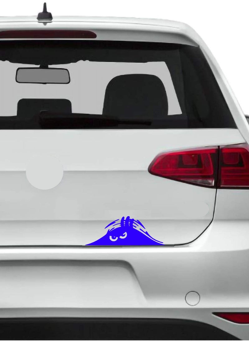 Tiny Angry Monster Sticker - Blue