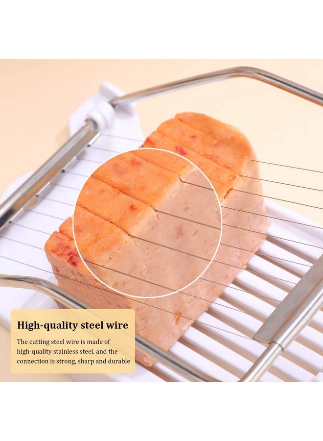 NVTED Slicer, Luncheon Meat Slicer Boiled Egg Fruit Soft Cheese Butter Slicers Cutter, Stainless Steel Wires, Cuts 10 Slices (White) - Image 2