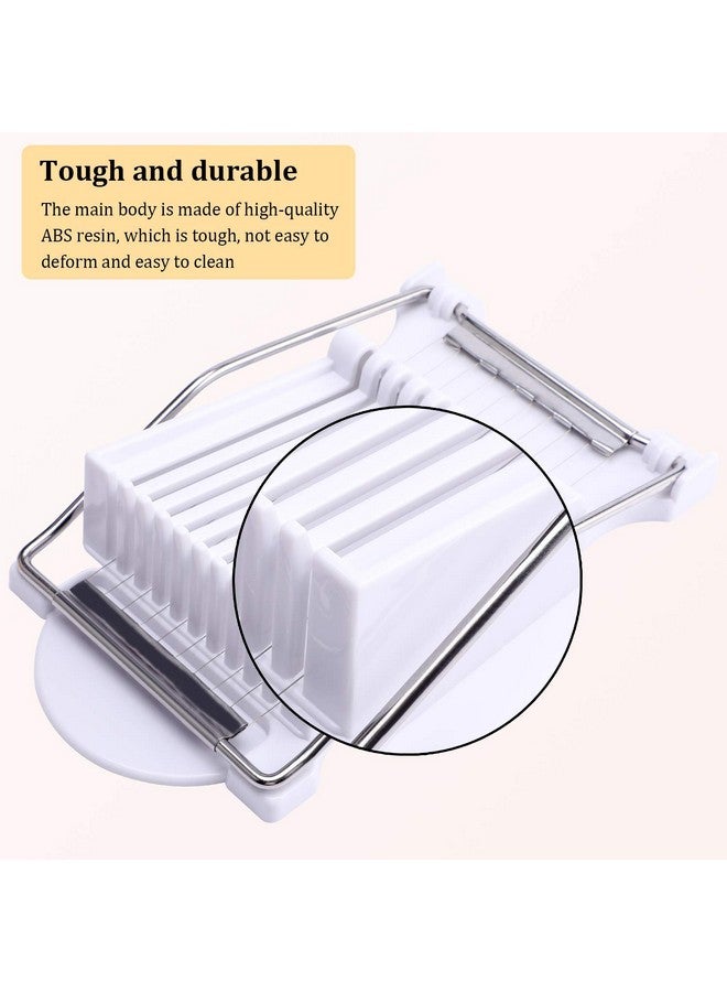 NVTED Slicer, Luncheon Meat Slicer Boiled Egg Fruit Soft Cheese Butter Slicers Cutter, Stainless Steel Wires, Cuts 10 Slices (White) - Image 4