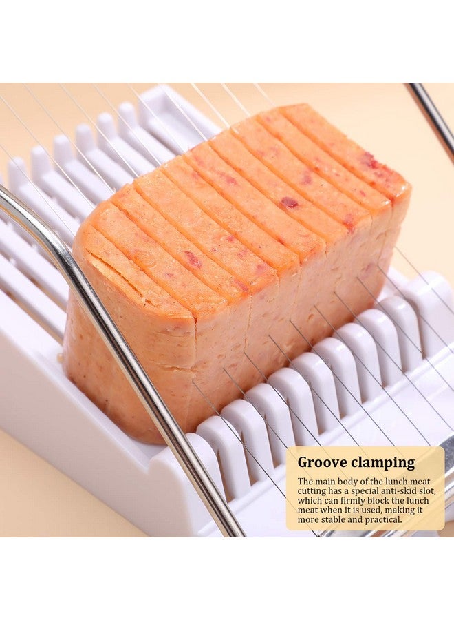 NVTED Slicer, Luncheon Meat Slicer Boiled Egg Fruit Soft Cheese Butter Slicers Cutter, Stainless Steel Wires, Cuts 10 Slices (White) - Image 5