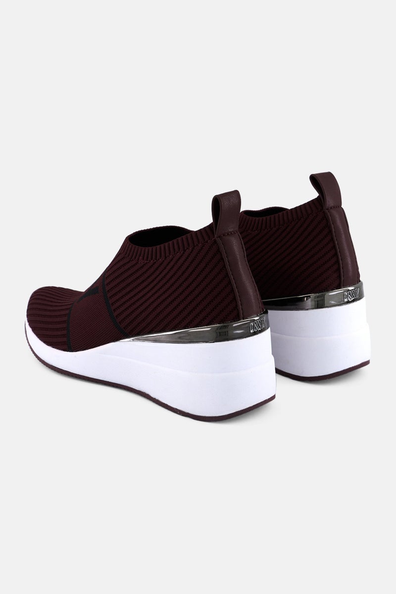 DKNY Women Phebe Slip On Sneaker Shoes, Maroon - Image 2