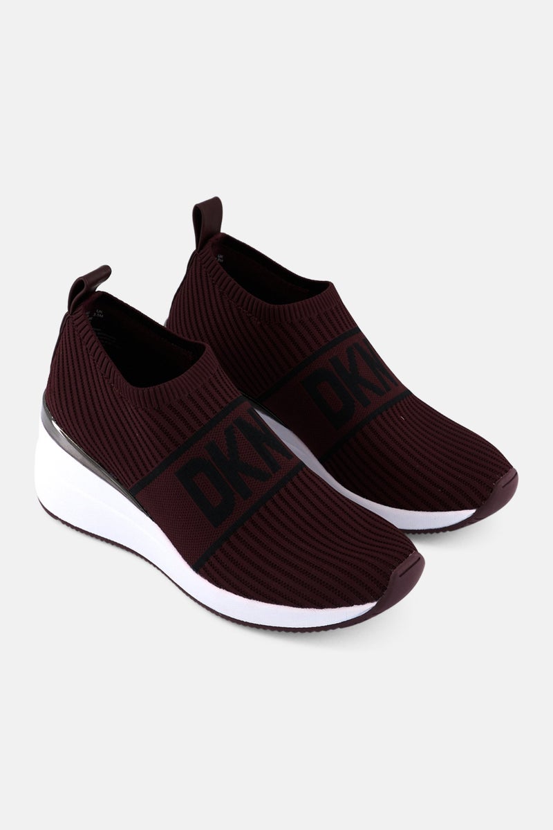 DKNY Women Phebe Slip On Sneaker Shoes, Maroon - Image 1