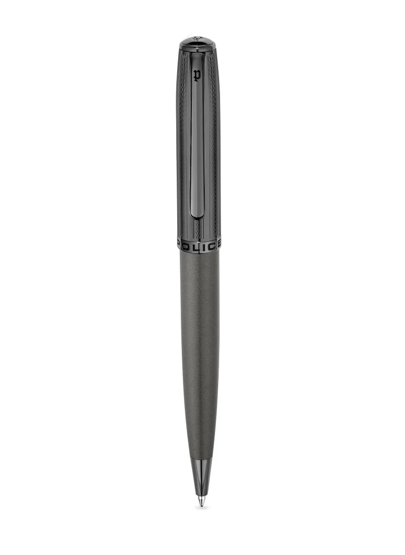 POLICE Avenir Grey Stainless Steel Textured Pen with Blue Ink