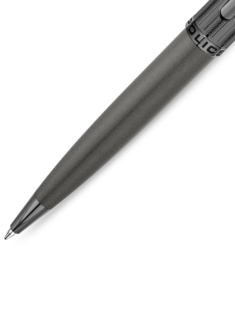 POLICE Avenir Grey Stainless Steel Textured Pen with Blue Ink