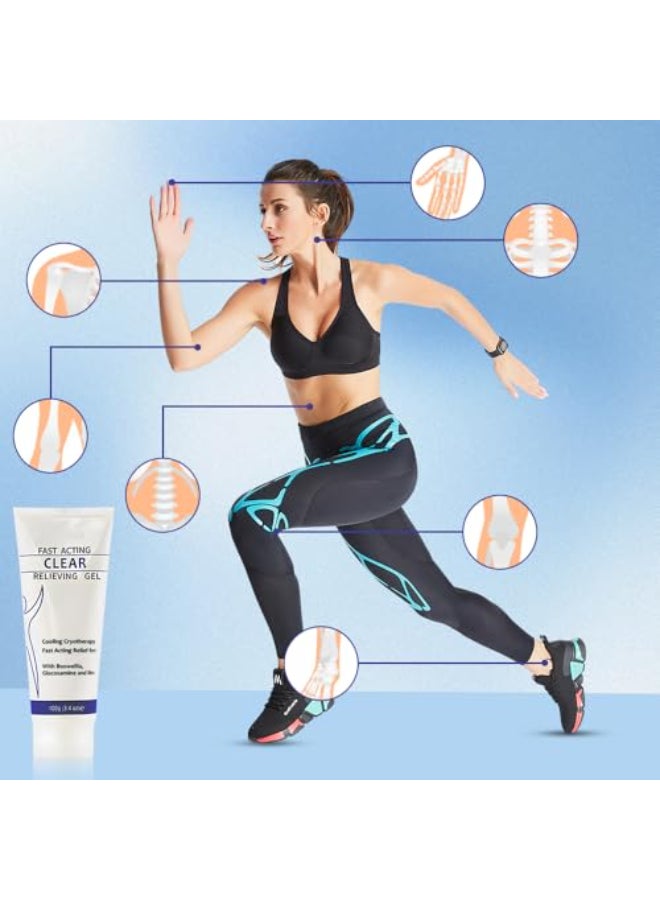 huatinent Soothing Cooling Gel 100gRelieving BodySports Soothing Cooling Gel Body Care LotionsRelieve Muscle TensionCooling with Menthol and FrankincenseFast Absorbing for Women and Men - Image 3