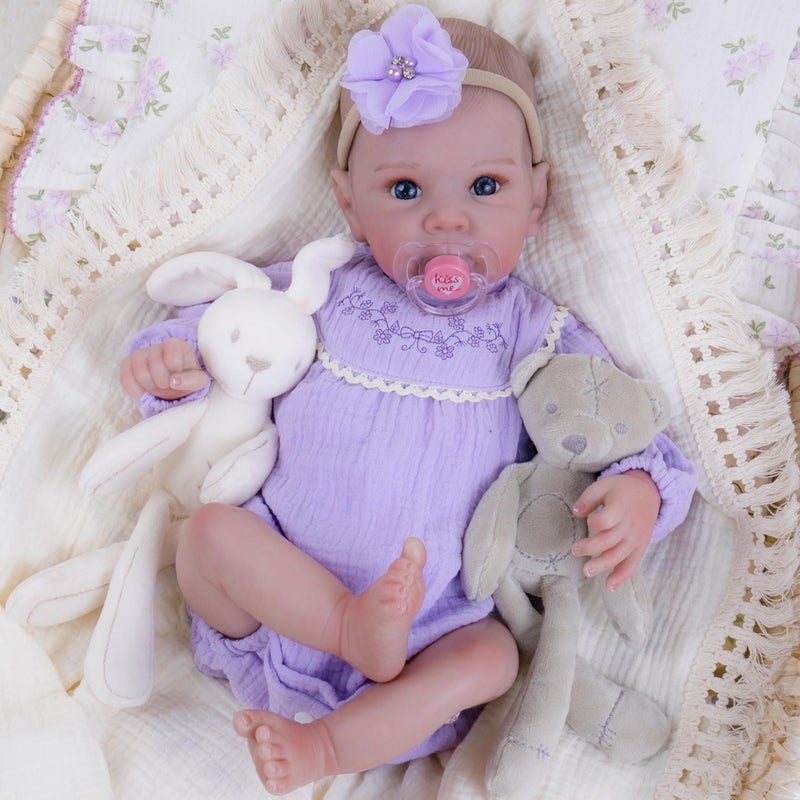 Milidool Lifelike Reborn Baby Dolls 20Inch Cute Soft Vinyl Realistic Baby Doll Poseable Real Life Baby Dolls with Complete Accessories for 3 Years Old Gifts - Image 3