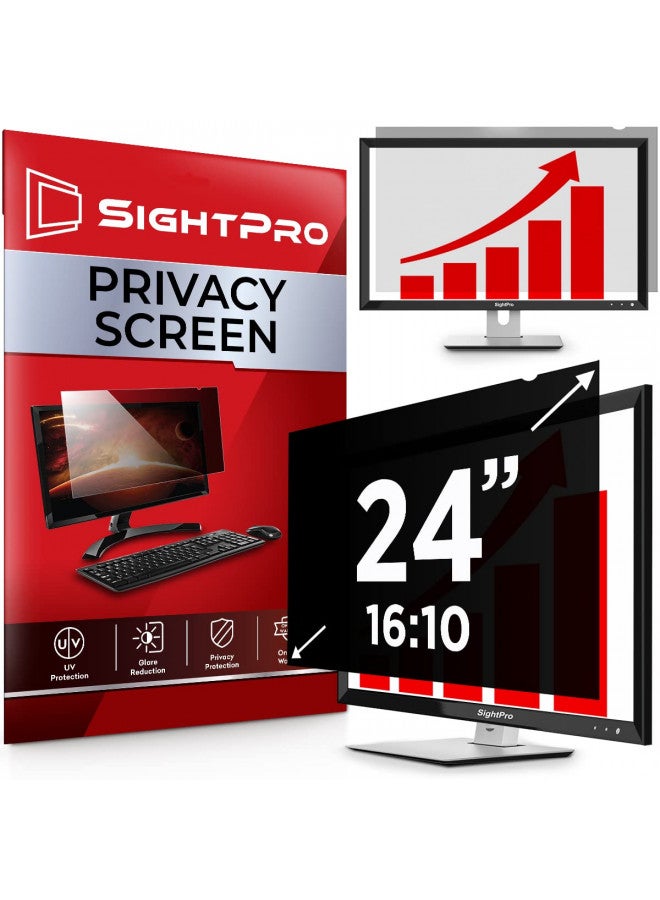 SightPro SightPro 24 Inch 16:10 Computer Privacy Screen Filter for Monitor - Privacy Shield and Anti-Glare Protector - Image 1