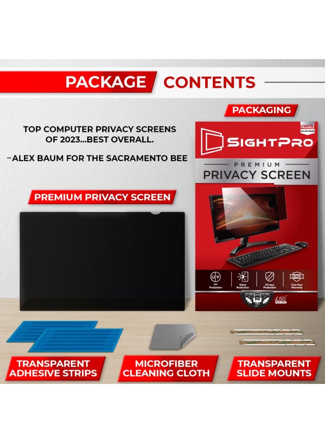 SightPro SightPro 24 Inch 16:10 Computer Privacy Screen Filter for Monitor - Privacy Shield and Anti-Glare Protector - Image 4