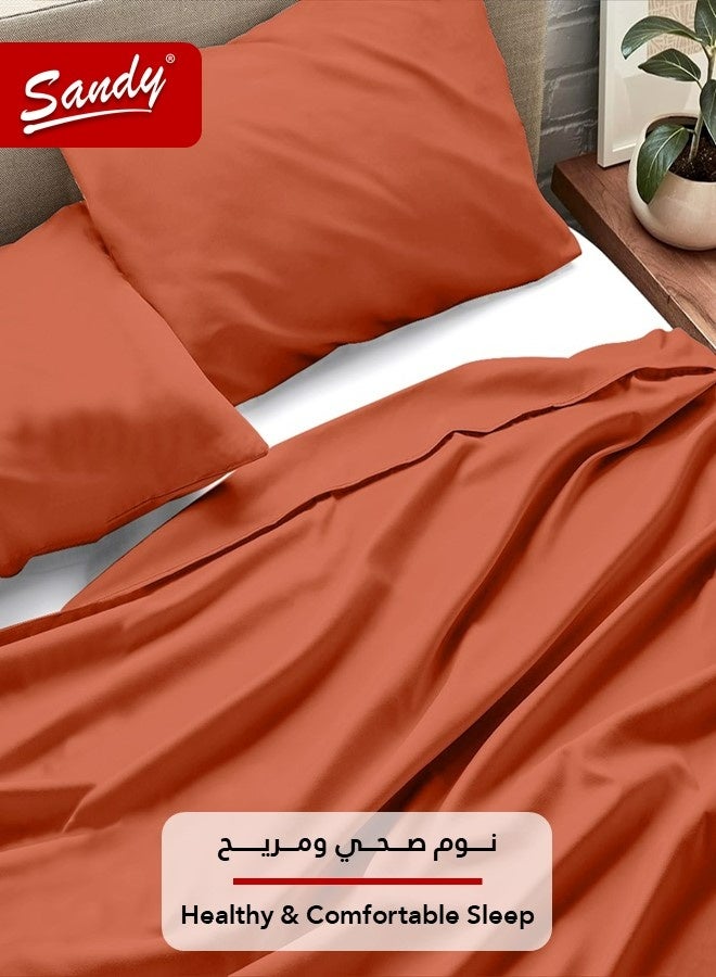 ساندي طقم شرشف سرير ساندي فاخر بجودة الفنادق مع أغطية وسادة، طقم من 3 قطع، شديد النعومة وجيد التهوية وبارد, مقاس دبل مفرد ونص 243 × 205 سم, طوبي - Image 5