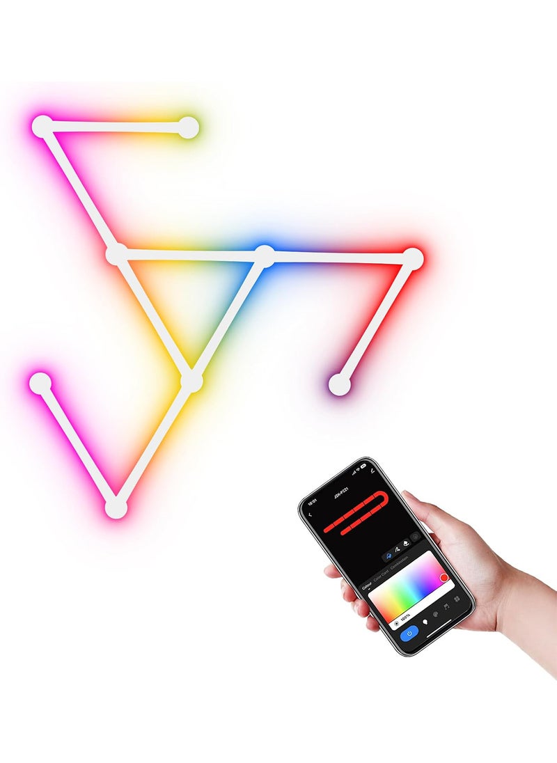 Sharpdo RGB LED Geometric Splicing Light Strip Set, Supports Bluetooth and App Connection, Suitable for 16 Million Color Options, Suitable for Game Rooms, Bedrooms - Image 1