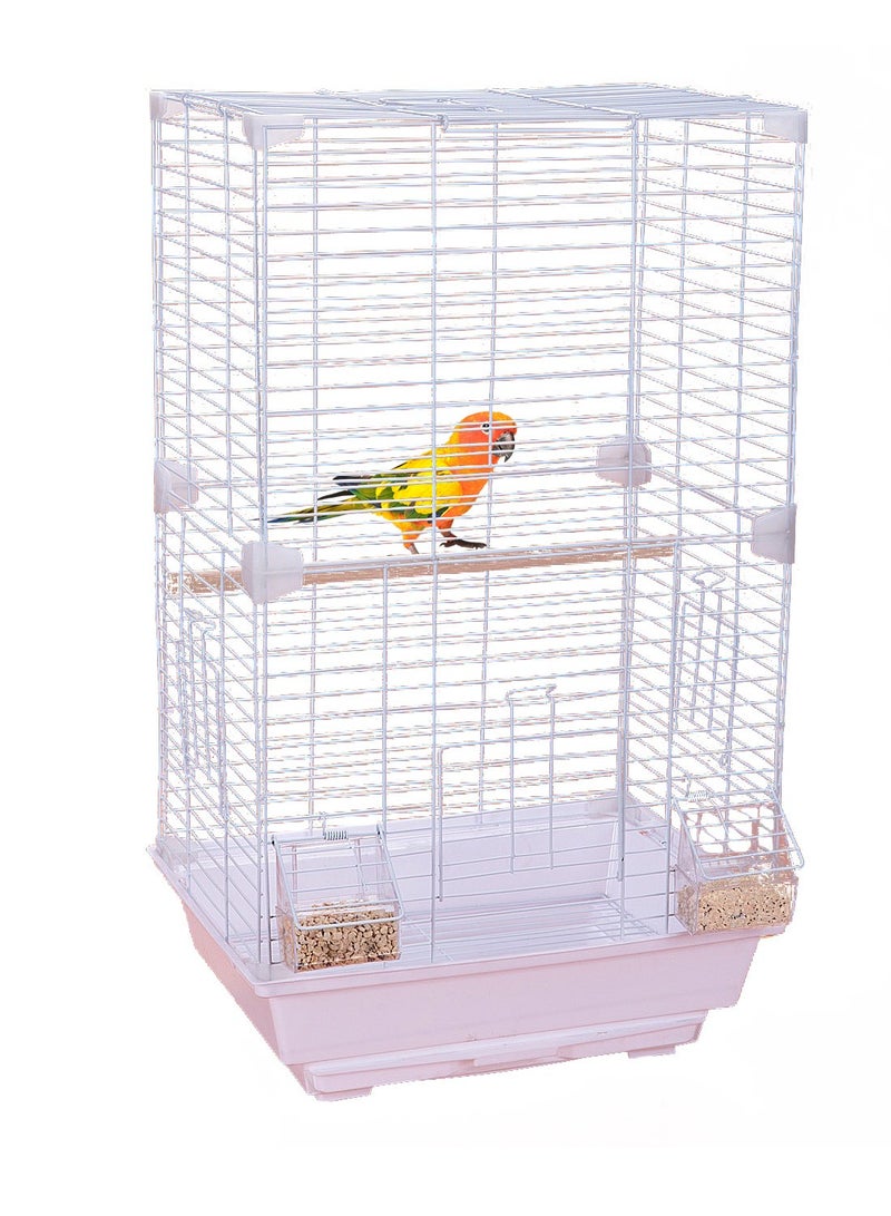 Kidle Large Transparent Bird Cage Parrot Cage Bird House Villa Large Space Viewing Cage 37*28*63cm - Image 1