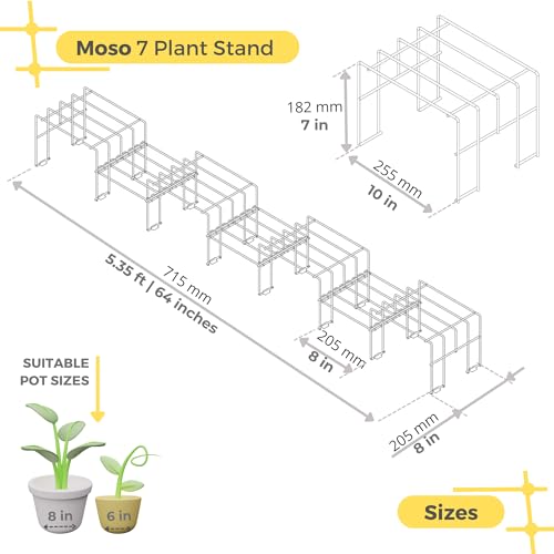 Meshable Moso 7 Tiered Plant Stand for Balcony and Living Room Made with Metal, Elegant Design and Rust Free Decorative Pot Stand for Indoor & Outdoor - White (Set of 1) - Image 5