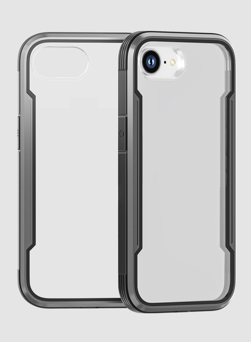 Transparent Metal Anti-Drop Phone Case for iPhone 16e - Protective Cover Compatible with Apple iPhone 16e